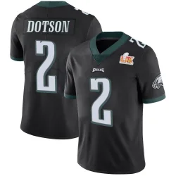Men's Jahan Dotson Philadelphia Eagles No.2 Limited Alternate Vapor Untouchable Super Bowl LIX Jersey - Black