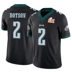 Men's Jahan Dotson Philadelphia Eagles No.2 Limited Vapor F.U.S.E. Super Bowl LIX Jersey - Black