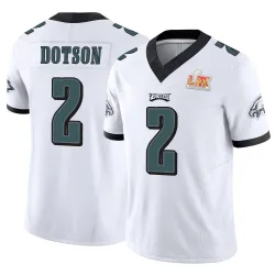 Men's Jahan Dotson Philadelphia Eagles No.2 Limited Vapor F.U.S.E. Super Bowl LIX Jersey - White