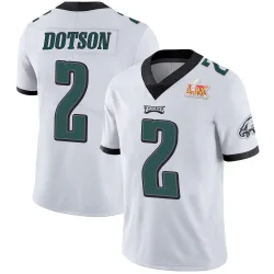 Men's Jahan Dotson Philadelphia Eagles No.2 Limited Vapor Untouchable Super Bowl LIX Jersey - White