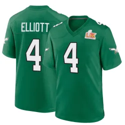 Men's Jake Elliott Philadelphia Eagles No.4 Game Kelly Alternate Super Bowl LIX Jersey - Green