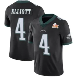 Men's Jake Elliott Philadelphia Eagles No.4 Limited Alternate Vapor Untouchable Super Bowl LIX Jersey - Black