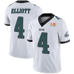 Men's Jake Elliott Philadelphia Eagles No.4 Limited Vapor Untouchable Super Bowl LIX Jersey - White