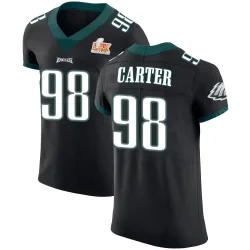 Men's Jalen Carter Philadelphia Eagles No.98 Elite Alternate Vapor Untouchable Super Bowl LIX Jersey - Black