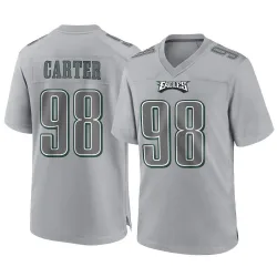 Men's Jalen Carter Philadelphia Eagles No.98 Game Atmosphere Fashion Jersey - Gray