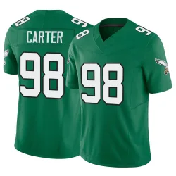 Men's Jalen Carter Philadelphia Eagles No.98 Limited Kelly Alternate Vapor F.U.S.E. Jersey - Green