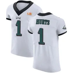 Men's Jalen Hurts Philadelphia Eagles No.1 Elite Vapor Untouchable Super Bowl LIX Jersey - White