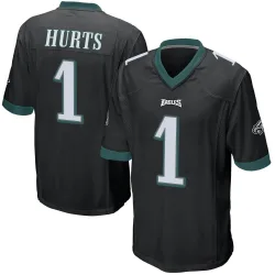 Men's Jalen Hurts Philadelphia Eagles No.1 Game Alternate Jersey - Black