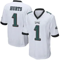 Men's Jalen Hurts Philadelphia Eagles No.1 Game Jersey - White