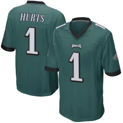 Men's Jalen Hurts Philadelphia Eagles No.1 Game Team Color Jersey - Green