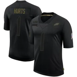 Men's Jalen Hurts Philadelphia Eagles No.1 Limited 2020 Salute To Service Jersey - Black