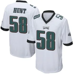 Men's Jalyx Hunt Philadelphia Eagles No.58 Game Jersey - White