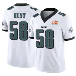 Men's Jalyx Hunt Philadelphia Eagles No.58 Limited Vapor F.U.S.E. Super Bowl LIX Jersey - White