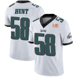 Men's Jalyx Hunt Philadelphia Eagles No.58 Limited Vapor Untouchable Super Bowl LIX Jersey - White