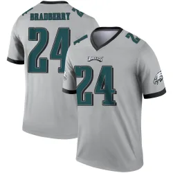 Men's James Bradberry IV Philadelphia Eagles No.24 Legend Silver Inverted Jersey