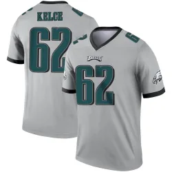 Men's Jason Kelce Philadelphia Eagles No.62 Legend Silver Inverted Jersey