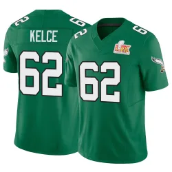 Men's Jason Kelce Philadelphia Eagles No.62 Limited Kelly Alternate Vapor F.U.S.E. Super Bowl LIX Jersey - Green