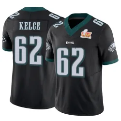 Men's Jason Kelce Philadelphia Eagles No.62 Limited Vapor F.U.S.E. Super Bowl LIX Jersey - Black