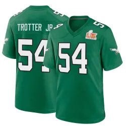 Men's Jeremiah Trotter Jr. Philadelphia Eagles No.54 Game Kelly Alternate Super Bowl LIX Jersey - Green