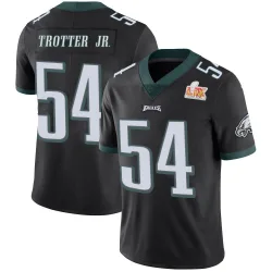 Men's Jeremiah Trotter Jr. Philadelphia Eagles No.54 Limited Alternate Vapor Untouchable Super Bowl LIX Jersey - Black