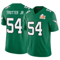 Men's Jeremiah Trotter Jr. Philadelphia Eagles No.54 Limited Kelly Alternate Vapor F.U.S.E. Super Bowl LIX Jersey - Green