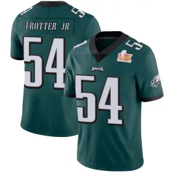 Men's Jeremiah Trotter Jr. Philadelphia Eagles No.54 Limited Midnight Team Color Vapor Untouchable Super Bowl LIX Jersey - Green