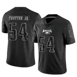 Men's Jeremiah Trotter Jr. Philadelphia Eagles No.54 Limited Reflective Jersey - Black