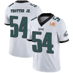 Men's Jeremiah Trotter Jr. Philadelphia Eagles No.54 Limited Vapor Untouchable Super Bowl LIX Jersey - White