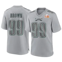 Men's Jerome Brown Philadelphia Eagles No.99 Game Atmosphere Fashion Super Bowl LIX Jersey - Gray