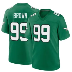 Men's Jerome Brown Philadelphia Eagles No.99 Game Kelly Alternate Jersey - Green