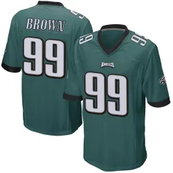 Men's Jerome Brown Philadelphia Eagles No.99 Game Team Color Jersey - Green