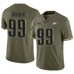 Men's Jerome Brown Philadelphia Eagles No.99 Limited 2022 Salute To Service Jersey - Olive
