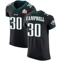 Men's Jihaad Campbell Philadelphia Eagles No.30 Elite Alternate Vapor Untouchable Super Bowl LIX Jersey - Black