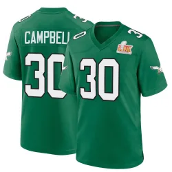 Men's Jihaad Campbell Philadelphia Eagles No.30 Game Kelly Alternate Super Bowl LIX Jersey - Green