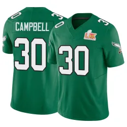 Men's Jihaad Campbell Philadelphia Eagles No.30 Limited Kelly Alternate Vapor F.U.S.E. Super Bowl LIX Jersey - Green