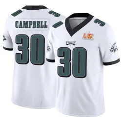 Men's Jihaad Campbell Philadelphia Eagles No.30 Limited Vapor F.U.S.E. Super Bowl LIX Jersey - White