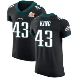 Men's Johnny King Philadelphia Eagles No.43 Elite Alternate Vapor Untouchable Super Bowl LIX Jersey - Black
