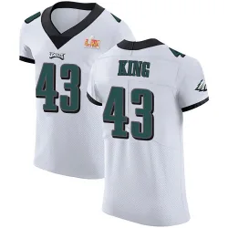 Men's Johnny King Philadelphia Eagles No.43 Elite Vapor Untouchable Super Bowl LIX Jersey - White