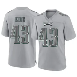 Men's Johnny King Philadelphia Eagles No.43 Game Atmosphere Fashion Jersey - Gray