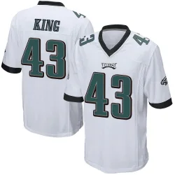 Men's Johnny King Philadelphia Eagles No.43 Game Jersey - White