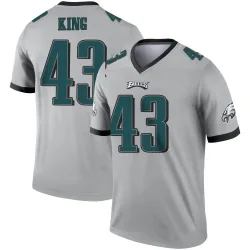 Men's Johnny King Philadelphia Eagles No.43 Legend Silver Inverted Jersey