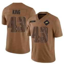 Men's Johnny King Philadelphia Eagles No.43 Limited 2023 Salute To Service Jersey - Brown