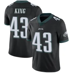 Men's Johnny King Philadelphia Eagles No.43 Limited Alternate Vapor Untouchable Jersey - Black