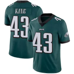 Men's Johnny King Philadelphia Eagles No.43 Limited Midnight Team Color Vapor Untouchable Jersey - Green