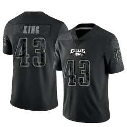 Men's Johnny King Philadelphia Eagles No.43 Limited Reflective Jersey - Black
