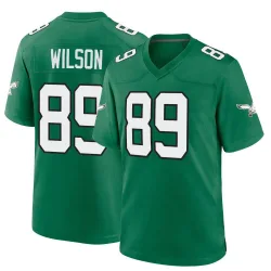 Men's Johnny Wilson Philadelphia Eagles No.89 Game Kelly Alternate Jersey - Green