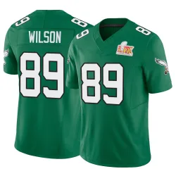 Men's Johnny Wilson Philadelphia Eagles No.89 Limited Kelly Alternate Vapor F.U.S.E. Super Bowl LIX Jersey - Green