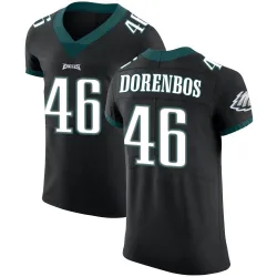 Men's Jon Dorenbos Philadelphia Eagles No.46 Elite Alternate Vapor Untouchable Jersey - Black