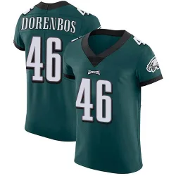 Men's Jon Dorenbos Philadelphia Eagles No.46 Elite Midnight Team Color Vapor Untouchable Jersey - Green