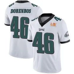 Men's Jon Dorenbos Philadelphia Eagles No.46 Limited Vapor Untouchable Super Bowl LIX Jersey - White